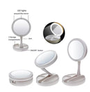 : Espelho de Maquiagem Portátil Slim com Iluminação LED